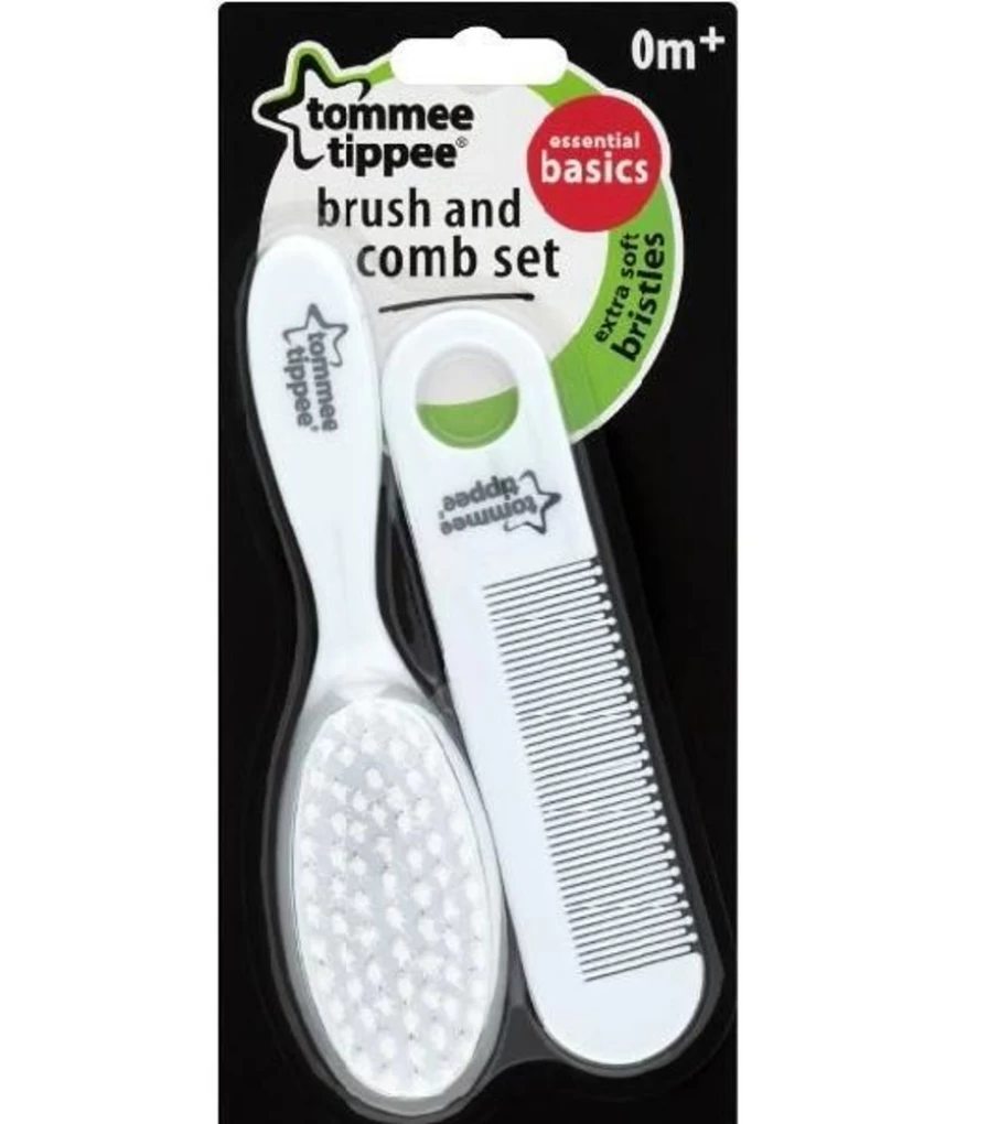 Tommee Tippee Baby Hair Brush & Comb Set for Newborns – Soft Bristles & Gentle Detangling