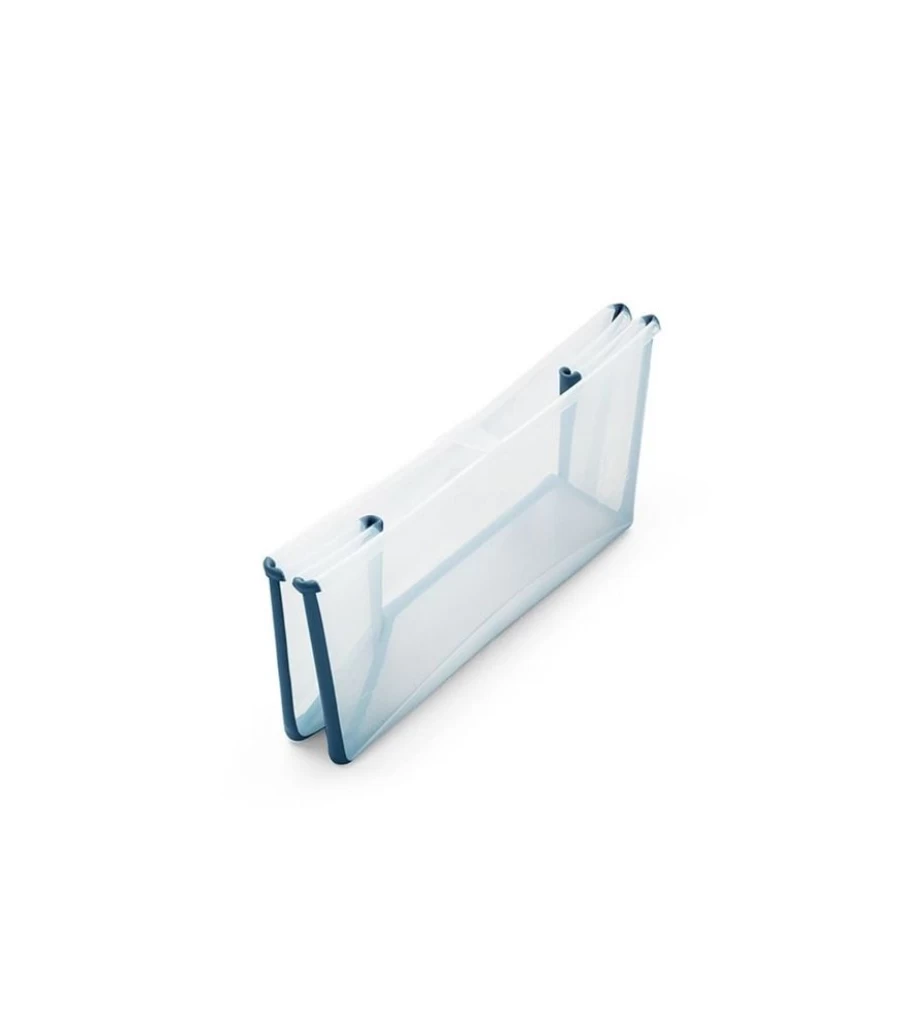 Stokke Flexi Bath Foldable Baby Bathtub - Transparent Blue, Portable & Space-Saving Nursery Essential
