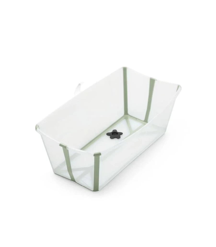 Stokke Flexi Bath Foldable Baby Bathtub - Eco-Friendly Transparent Green for Newborns & Toddlers