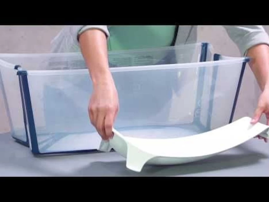 Stokke Flexi Bath Foldable Baby Bathtub - Eco-Friendly Transparent Green for Newborns & Toddlers