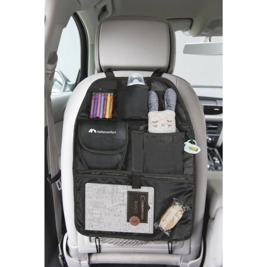 Bebe Confort Black Back Seat Organiser for Car - Premium Car Seat Storage Solution