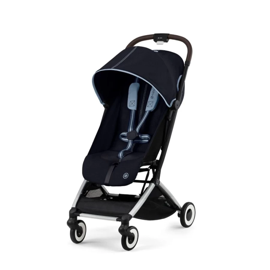Cybex Orfeo Stroller - Lightweight Travel Stroller in Ocean Blue | Compact Fold & Comfort for Babies