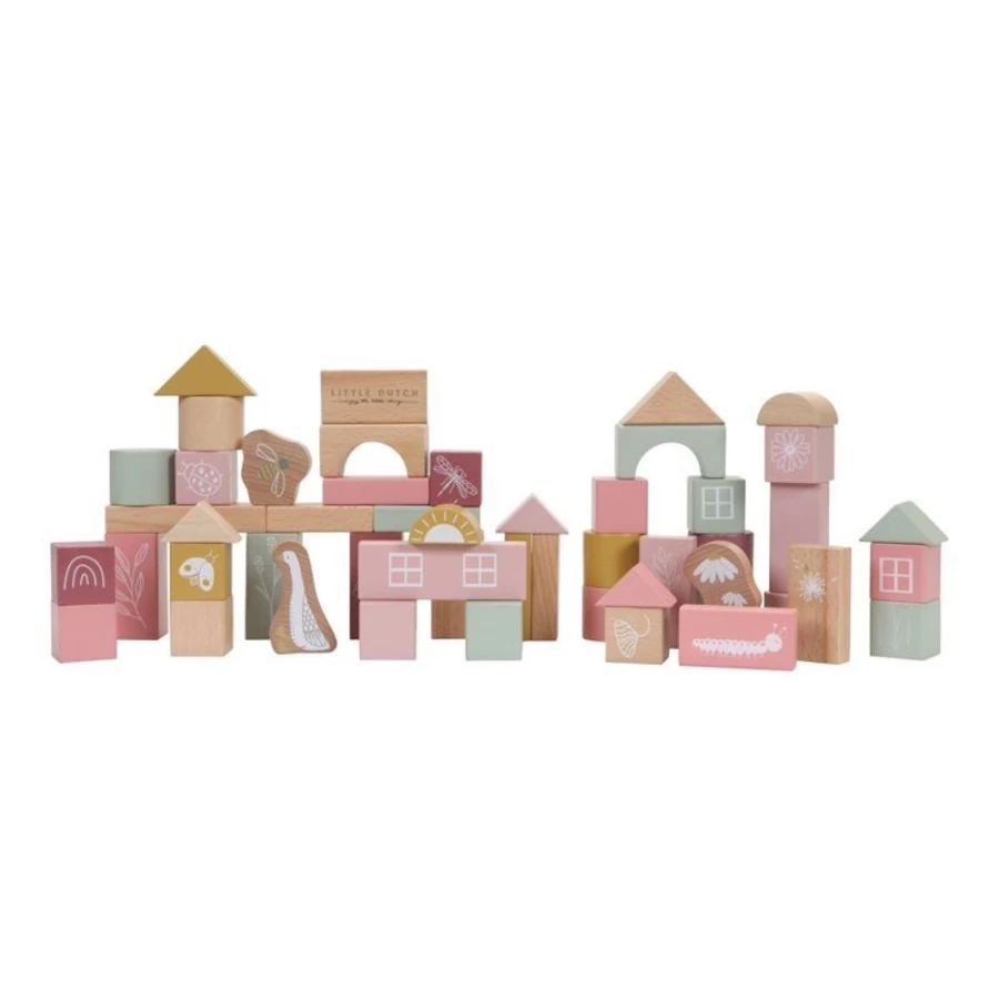 Little Dutch Pink Building Blocks for Kids - Creative Educational Toys