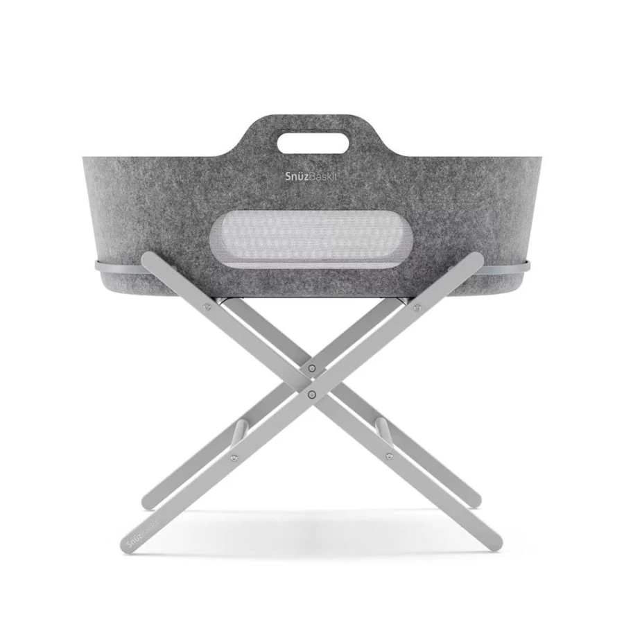 Snuz Moses Basket & Stand - Dark Grey Dove Baby Bassinet by Snuzbaskit