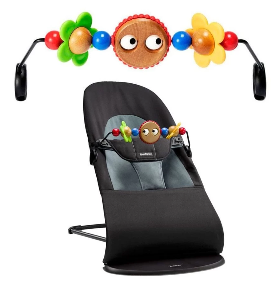 Babybjorn Wooden Toy with Googly Eyes - Handmade Eco-Friendly Baby Rattle for Sensory Play
