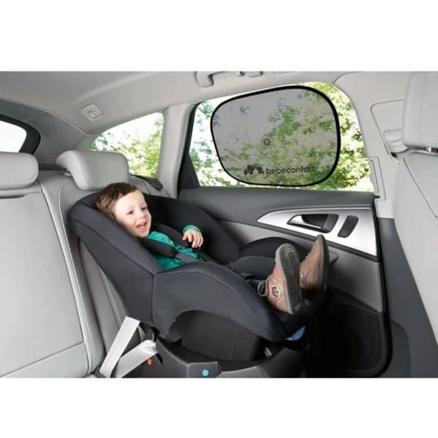 Bebe Confort Twist'N'Fix Sunshade 2 Pack - Black Universal Car Sun Shade for UV Protection