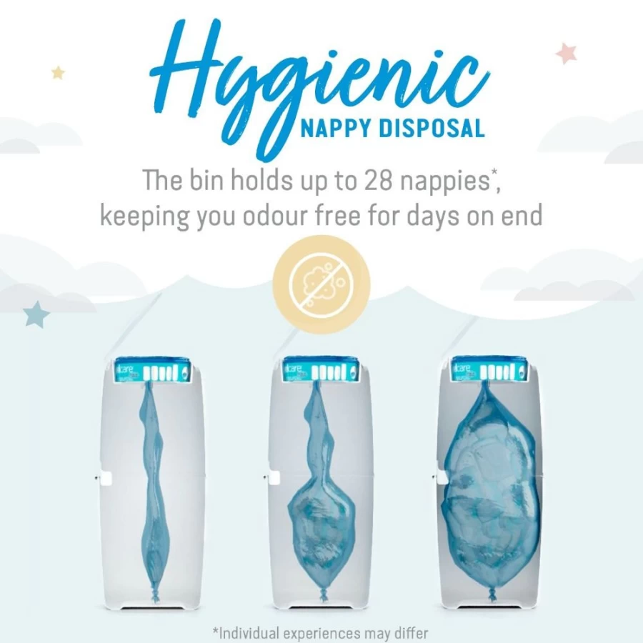 Angelcare Baby Nappy Disposal System - Hygienic Diaper Bin for Odor Control