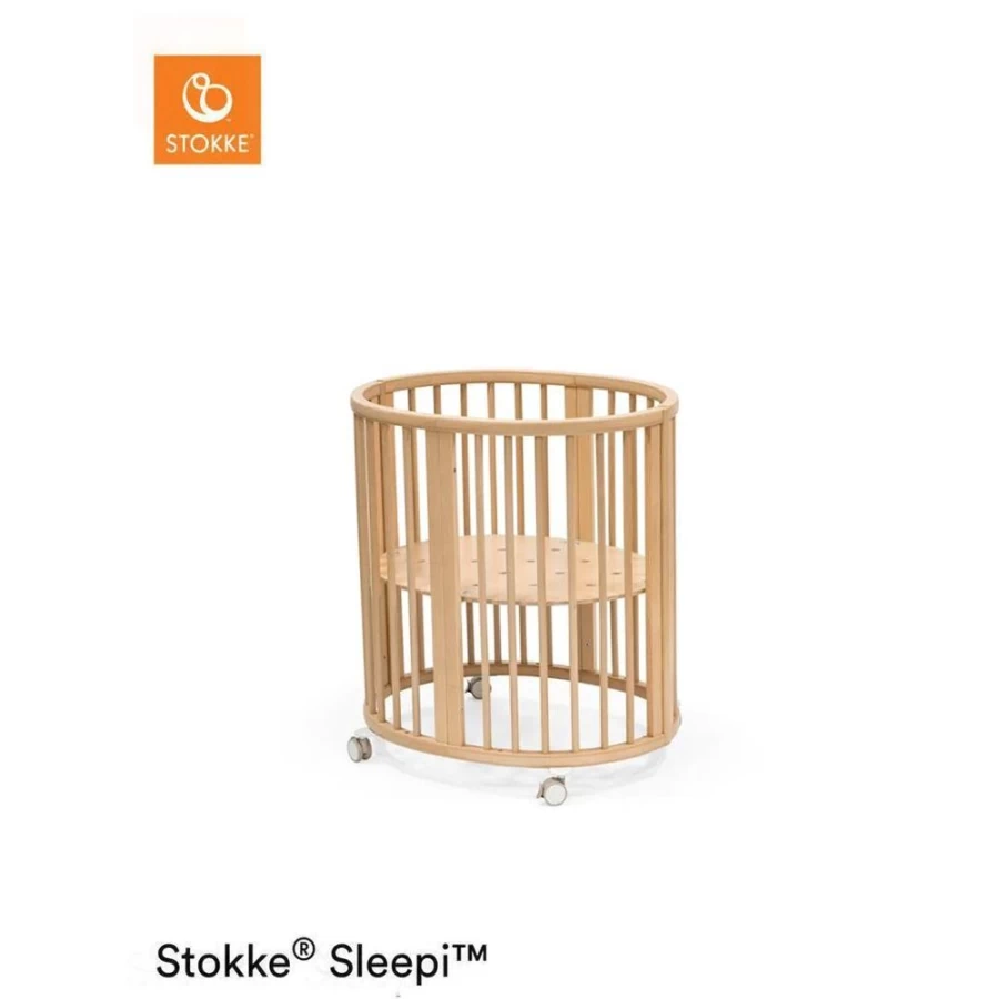 Stokke Sleepi Mini V3 Natural Wooden Baby Crib - Compact & Adjustable Toddler Bed