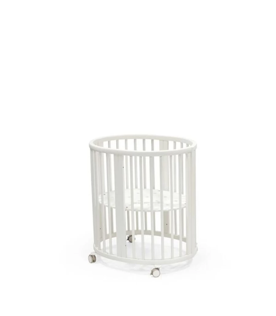 Stokke Sleepi Mini V3 White Baby Crib - Compact & Convertible Nursery Bed