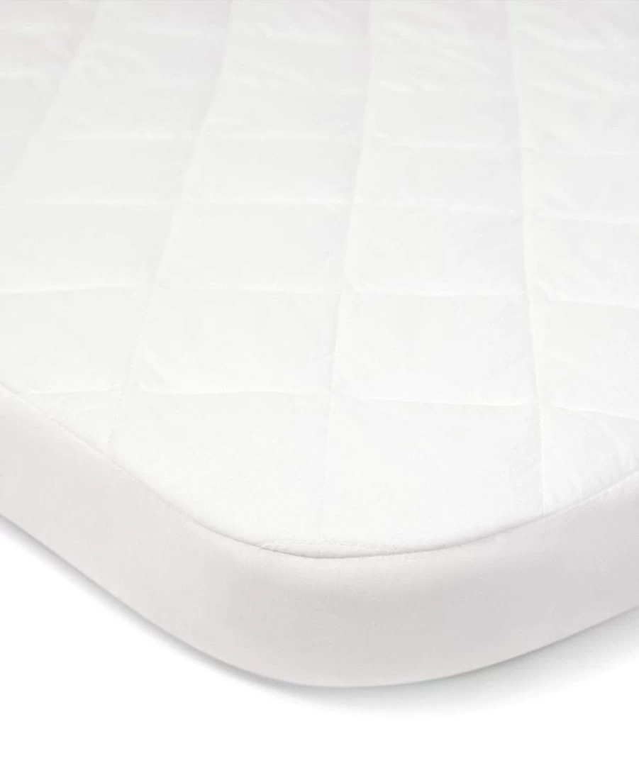 Mamas & Papas Lua Bedside Crib Waterproof Mattress Protector - White for Baby Nursery