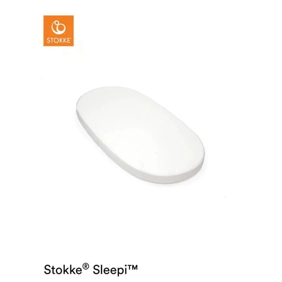 Stokke Sleepi Bed Fitted Sheet V3 - White Crib Sheet for Baby Cots | Soft, Breathable & Washable