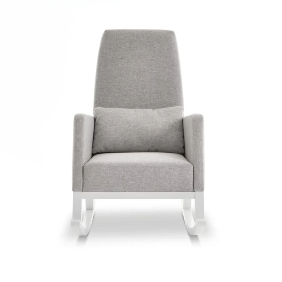 Obaby High Back Rocking Chair with Stone Finish - Comfortable Nursery Rocker for Baby & Parent Bonding
