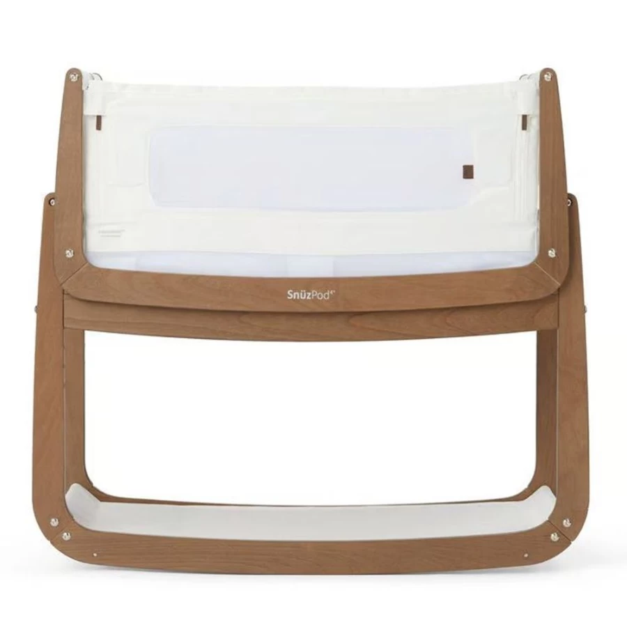 SnuzPod4 Bedside Crib in Walnut - Natural Edit by Snuz - Safe & Adjustable Baby Cot