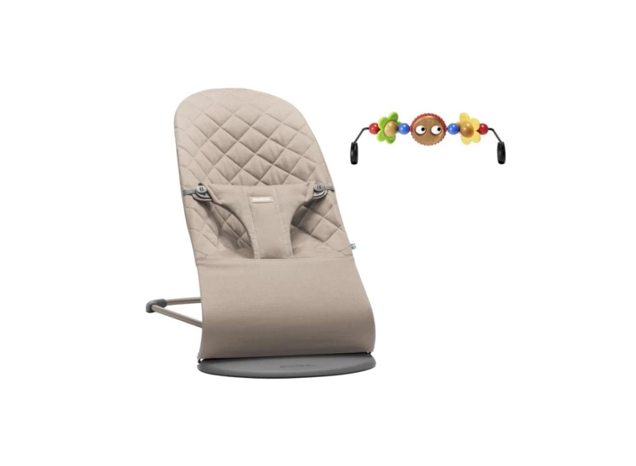 Babybjorn Bliss Bouncer Bundle with Googly Eye Toy Bar for Infant Play and Comfort