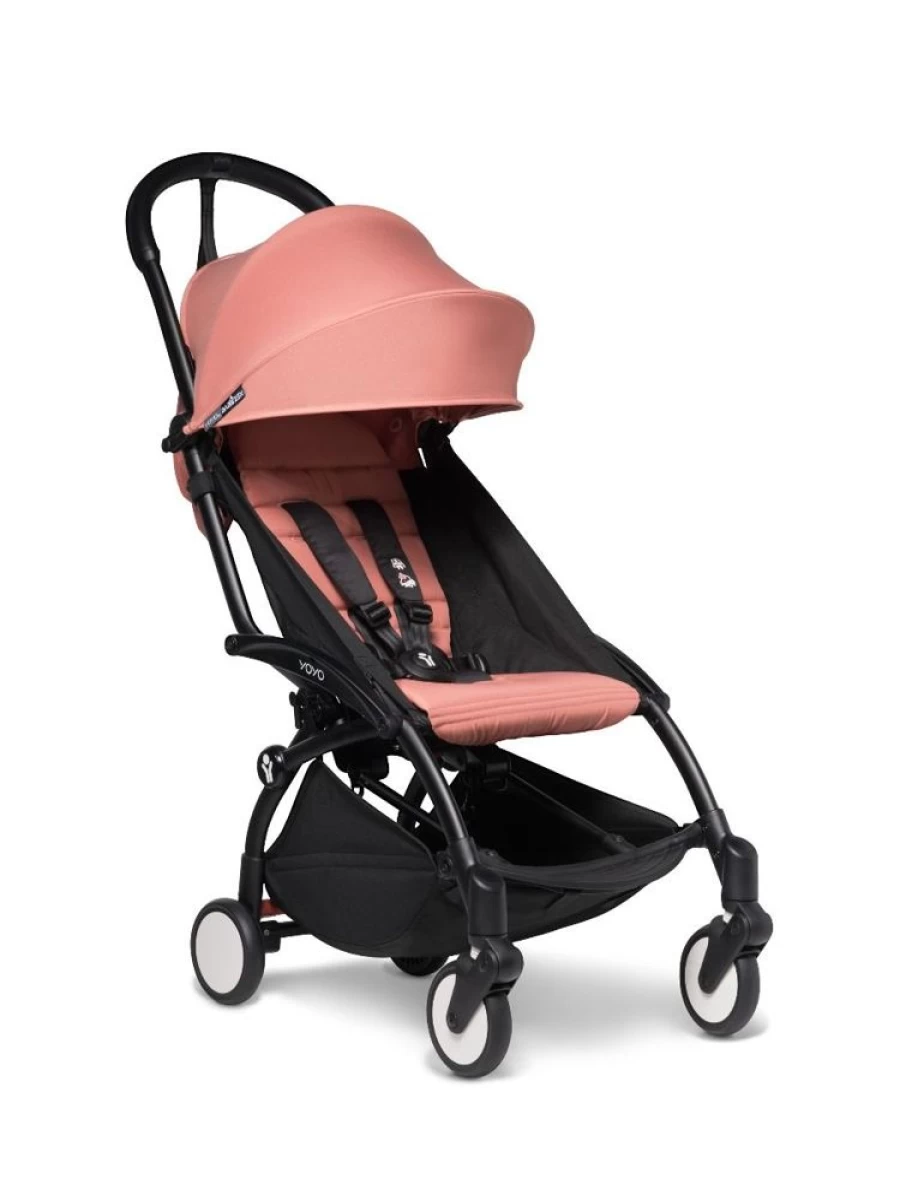 BABYZEN YOYO2 Lightweight Travel Stroller for Infants 6 Months and Up - Black with Ginger Accents