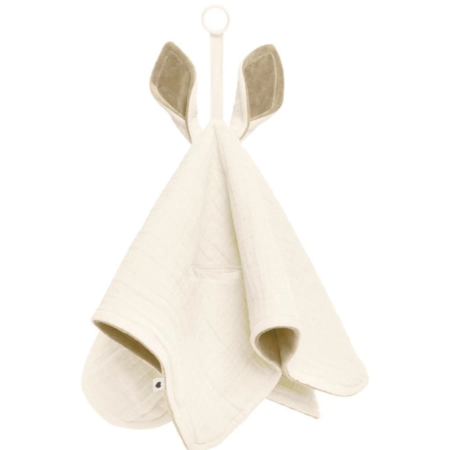 BIBS Kangaroo Cuddle Cloth Bib - Soft Ivory Baby Drool Bibs for Newborns & Infants