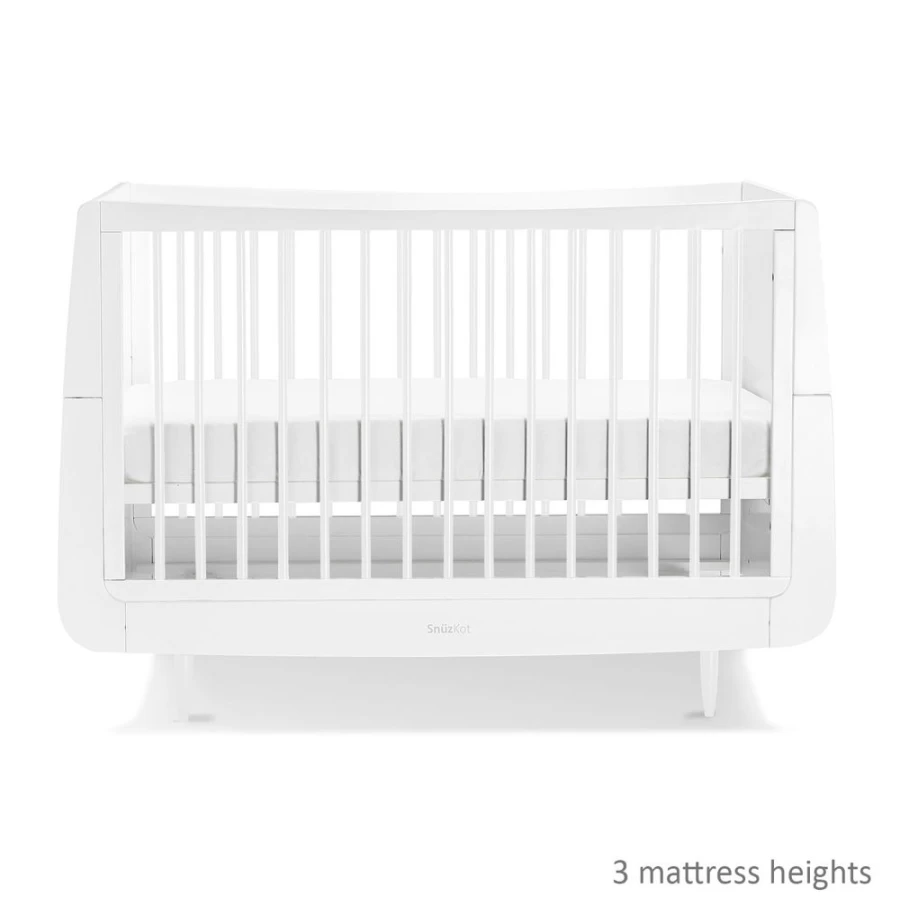 Snuz Skandi White Cotbed - Stylish Scandinavian Design Baby Crib