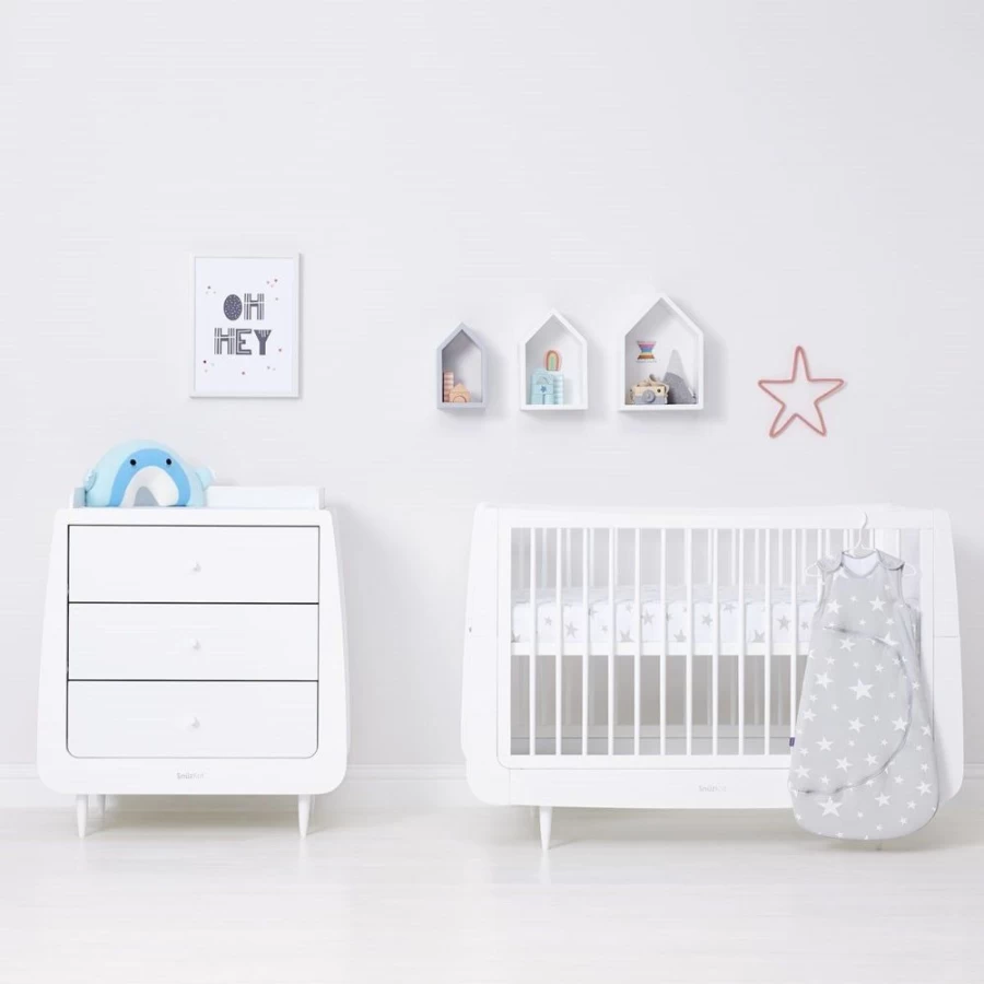 Snuz Baby Sleep Sack 2.5 Tog 0-6 Months White Star – SnuzPouch Organic Cotton Wearable Blanket