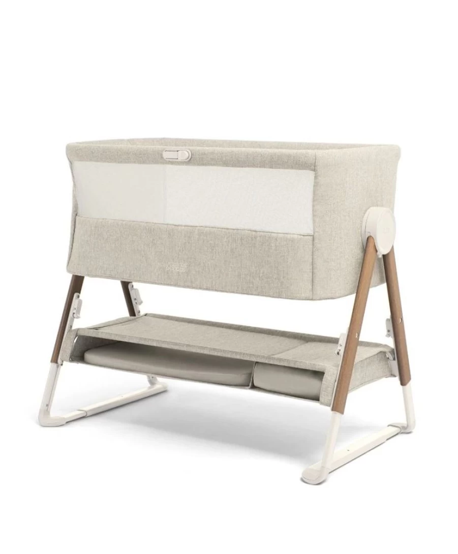 Mamas & Papas Lua Portable Bedside Crib for Babies - Lightweight Fawn Design with Adjustable Height