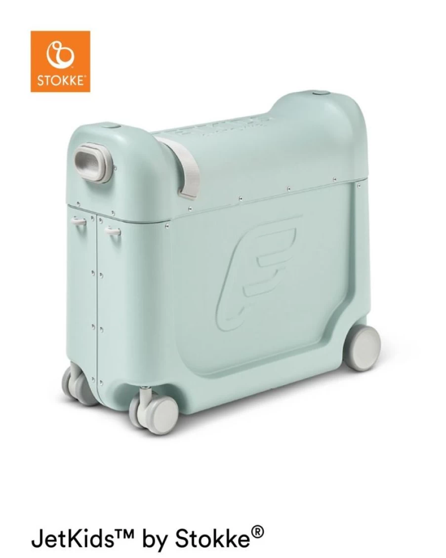 Stokke Jetkids Bedbox Travel Children's Bed in Green Aurora for Airplane and Car Rides