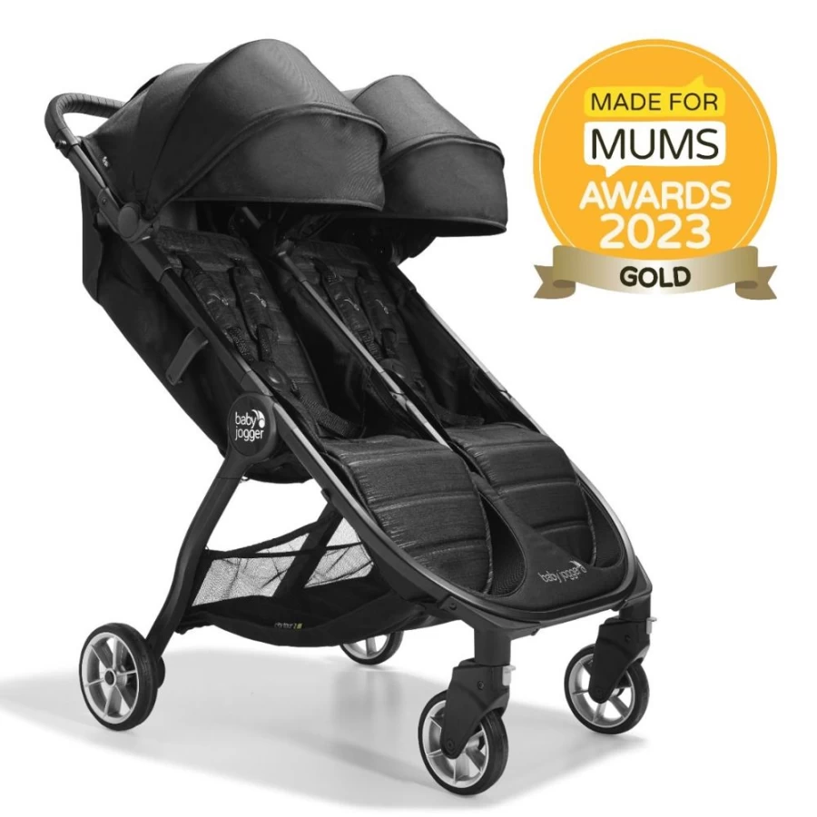 Baby Jogger City Tour 2 Double Stroller - Lightweight Compact Fold, Pitch Black