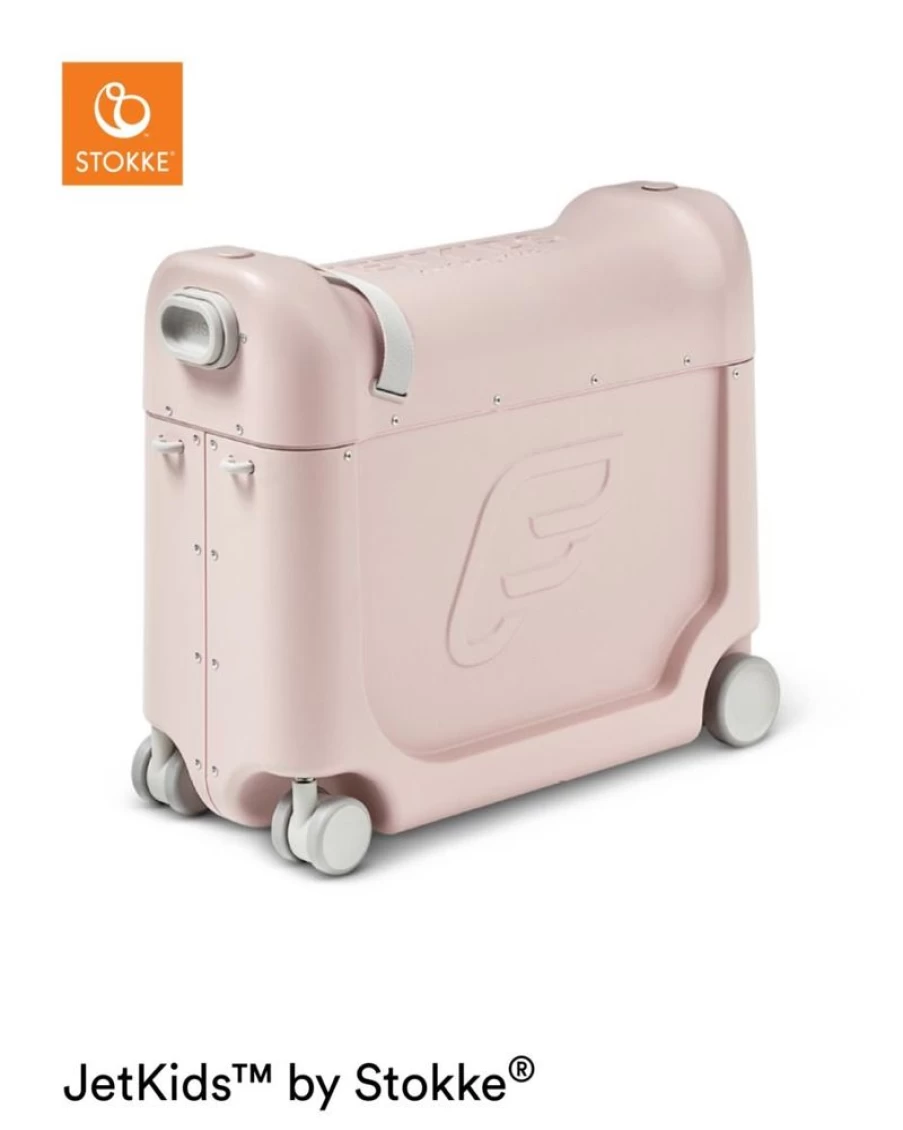 Stokke Jetkids Bedbox Travel Bed for Kids - Portable Pink Lemonade Children's Airplane Sleeper