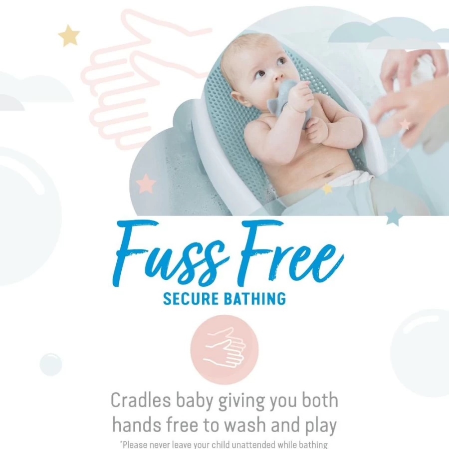 Angelcare Grey Soft Touch Baby Bath Support - Safe & Comfortable Newborn Bathtub Cushion