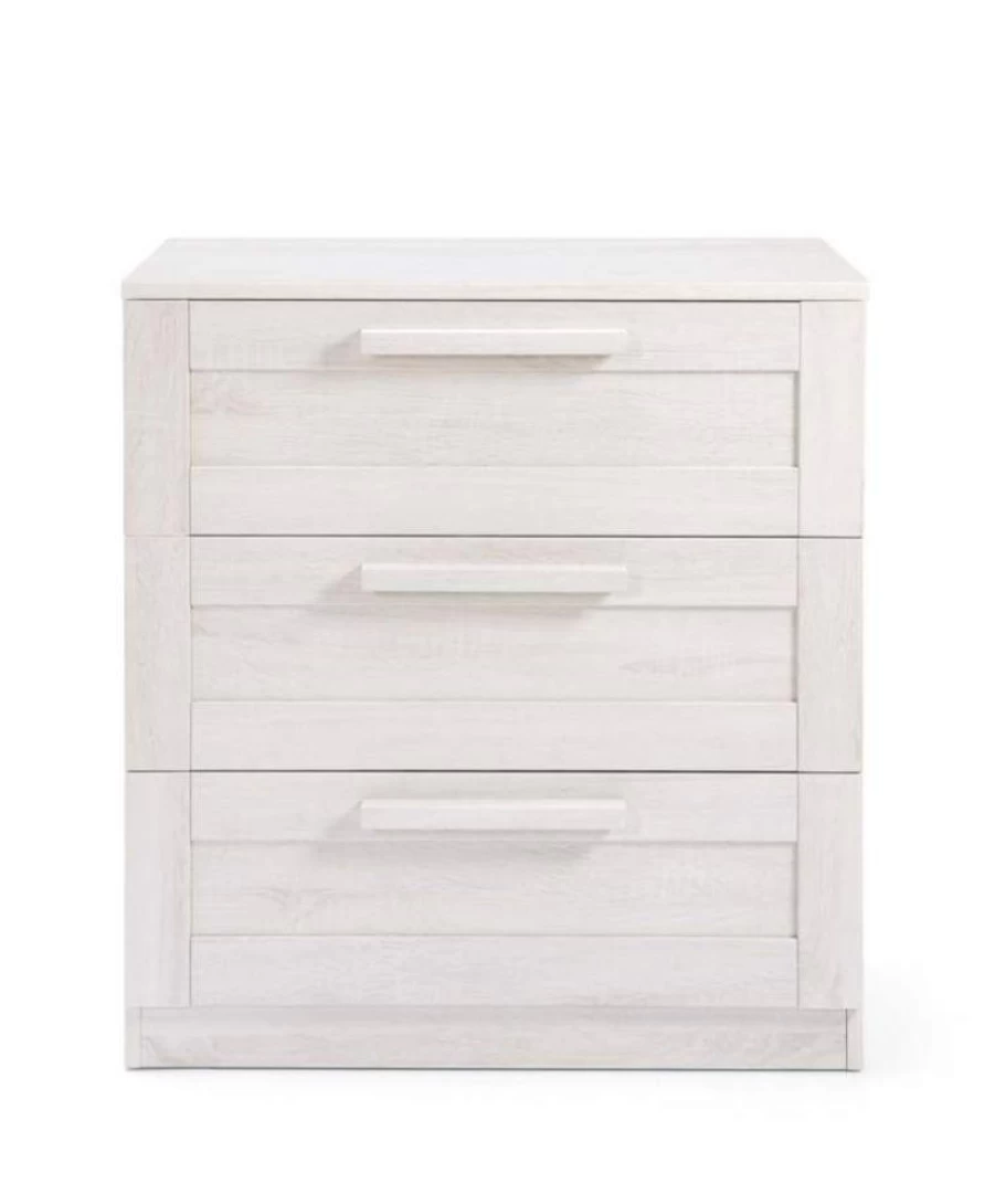 Mamas & Papas Atlas 3 Drawer White Dresser & Baby Changing Table - Nimbus White Nursery Furniture