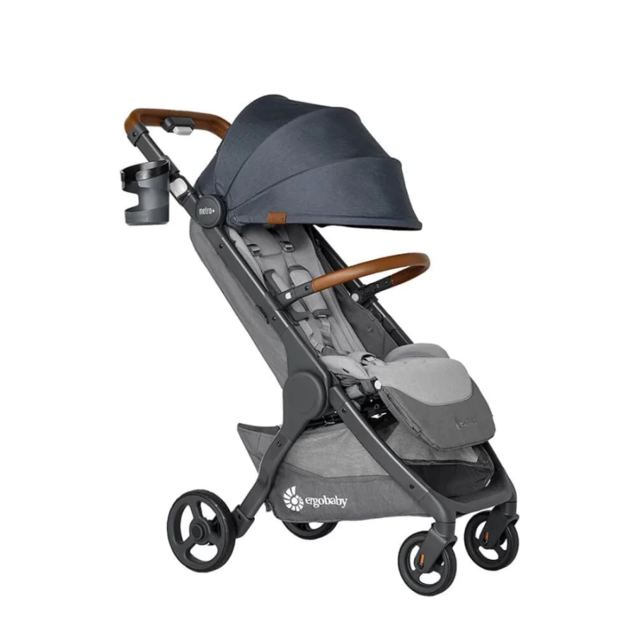 ERGObaby Metro+ Deluxe Stroller - Lightweight, Compact Fold, Travel-Friendly Baby Stroller in London Grey