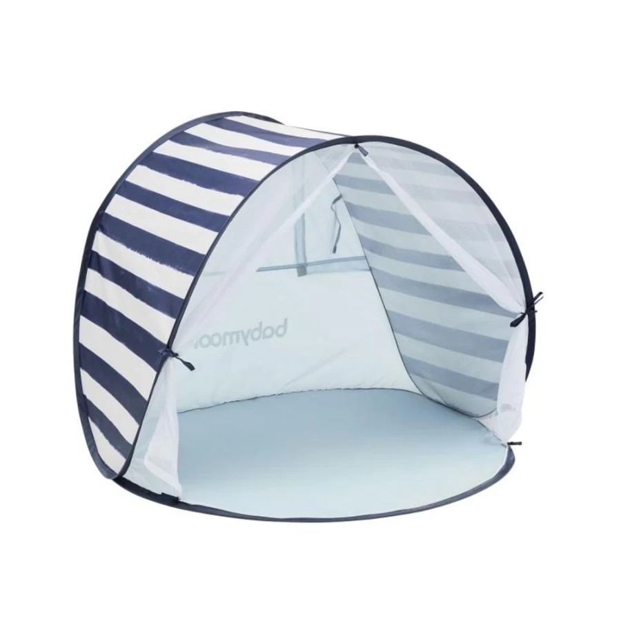 Babymoov UPF 50+ Sun Protection Tent - Portable Anti-UV Baby Beach Shelter with Blue Stripe Design