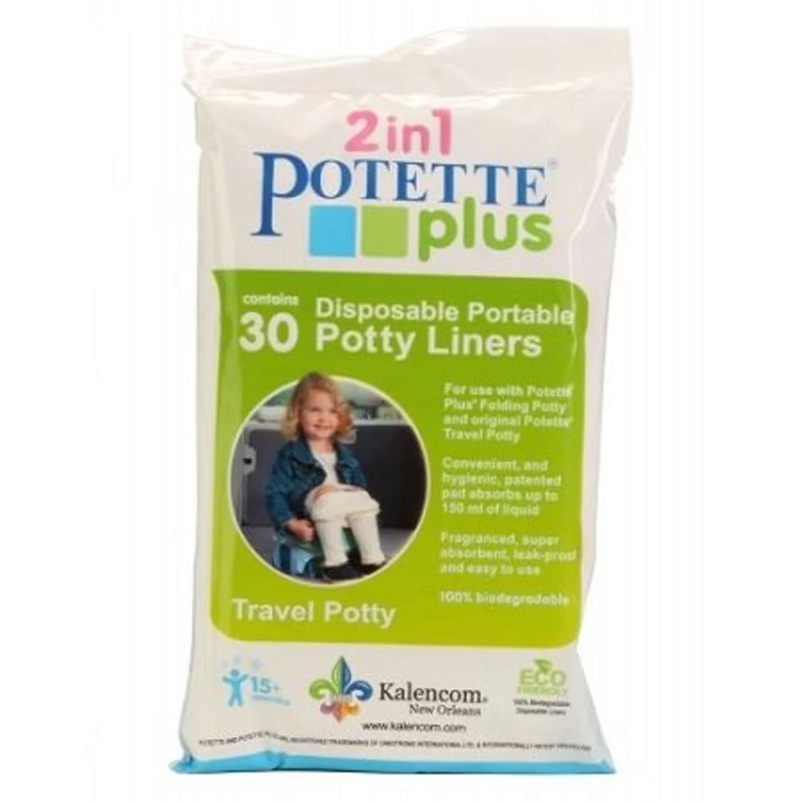 Potette Plus Portable Potty Disposable Liners - 30 Pack, Travel-Friendly Toilet Liners for Kids