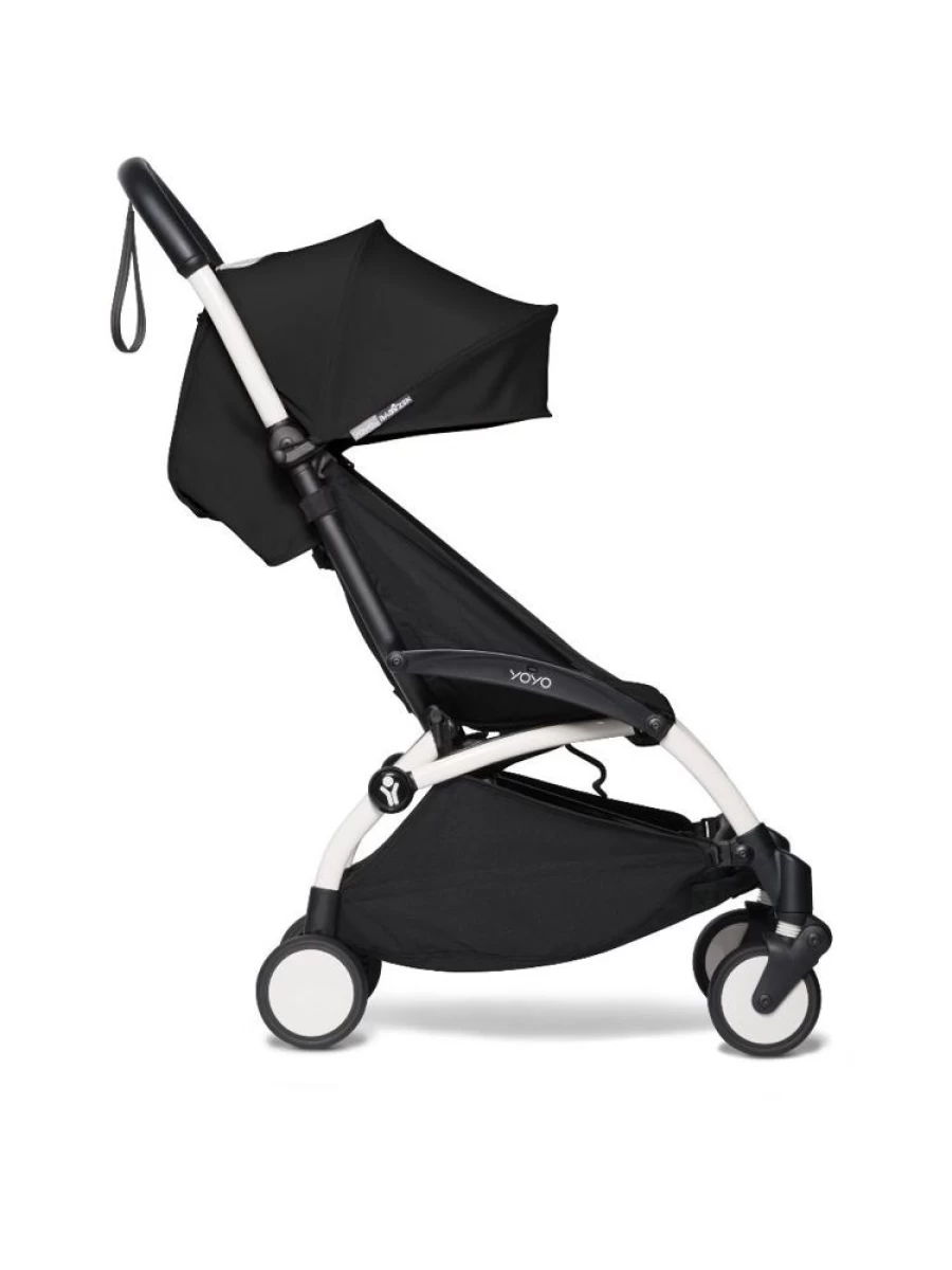 BABYZEN YOYO2 Lightweight Foldable Baby Stroller - Compact Travel Stroller for Infants 6 Months and Up, White with Black Frame