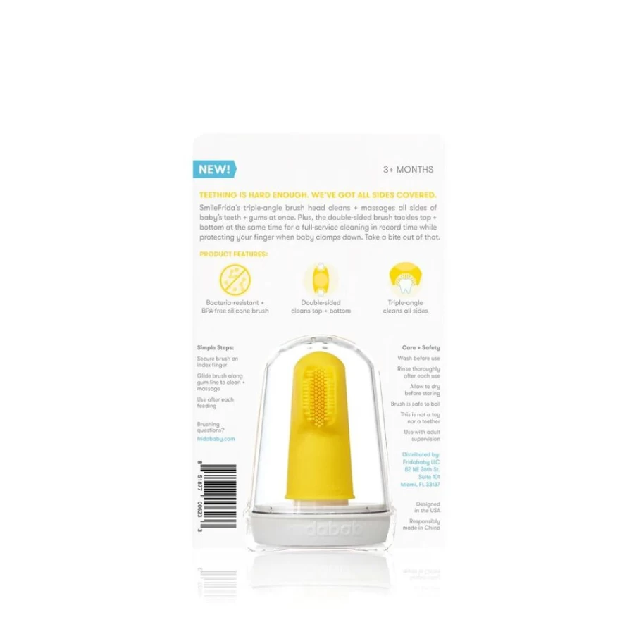 Frida Baby Finger Toothbrush - Soft Bristle Infant Dental Care for Gentle Teeth Cleaning
