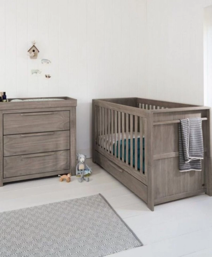 Mamas & Papas Franklin Grey 2-Piece Cot Bed Set – Stylish Nursery Furniture for Baby & Toddler