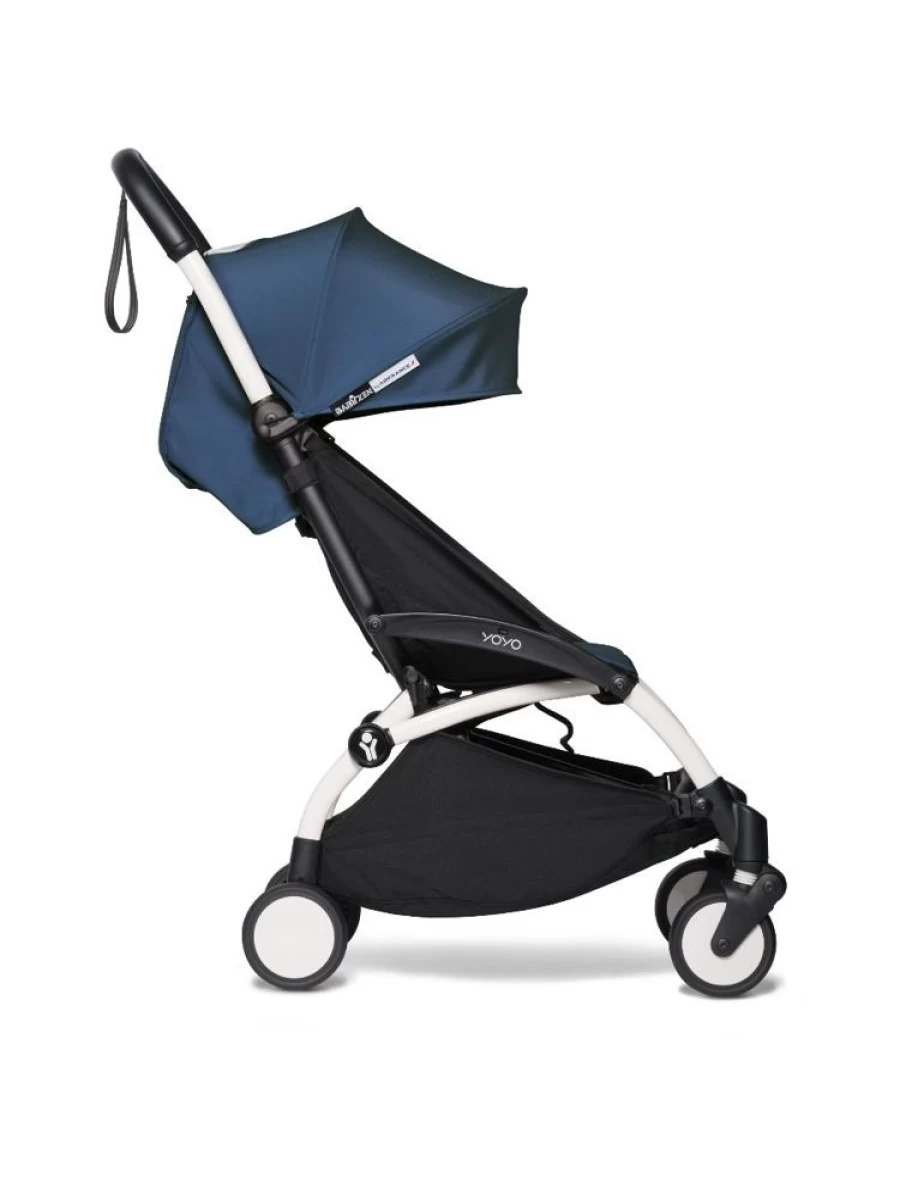 BABYZEN YOYO2 Lightweight Travel Stroller - Compact Fold, White with Air France Blue, for Infants 6 Months and Up