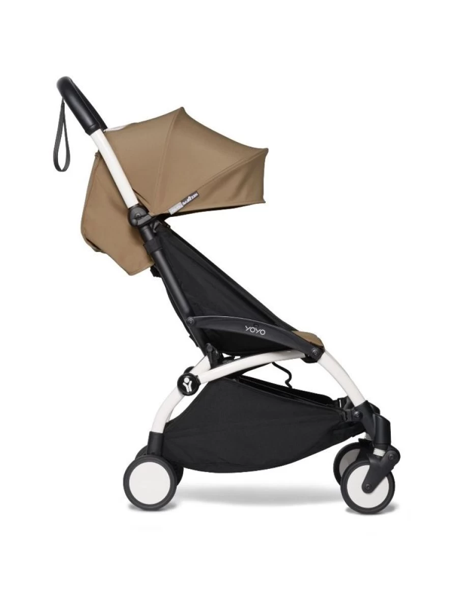 BABYZEN YOYO2 Lightweight Travel Stroller - White With Toffee | Compact Fold, 6+ Months