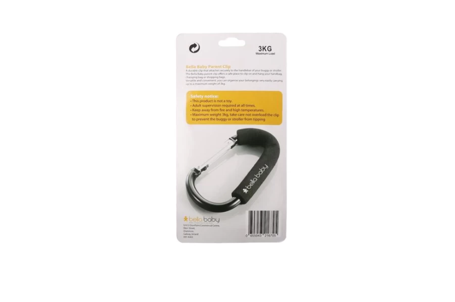 Bella Baby Stroller Parent Clip - Large Secure Hook for Buggy Accessories