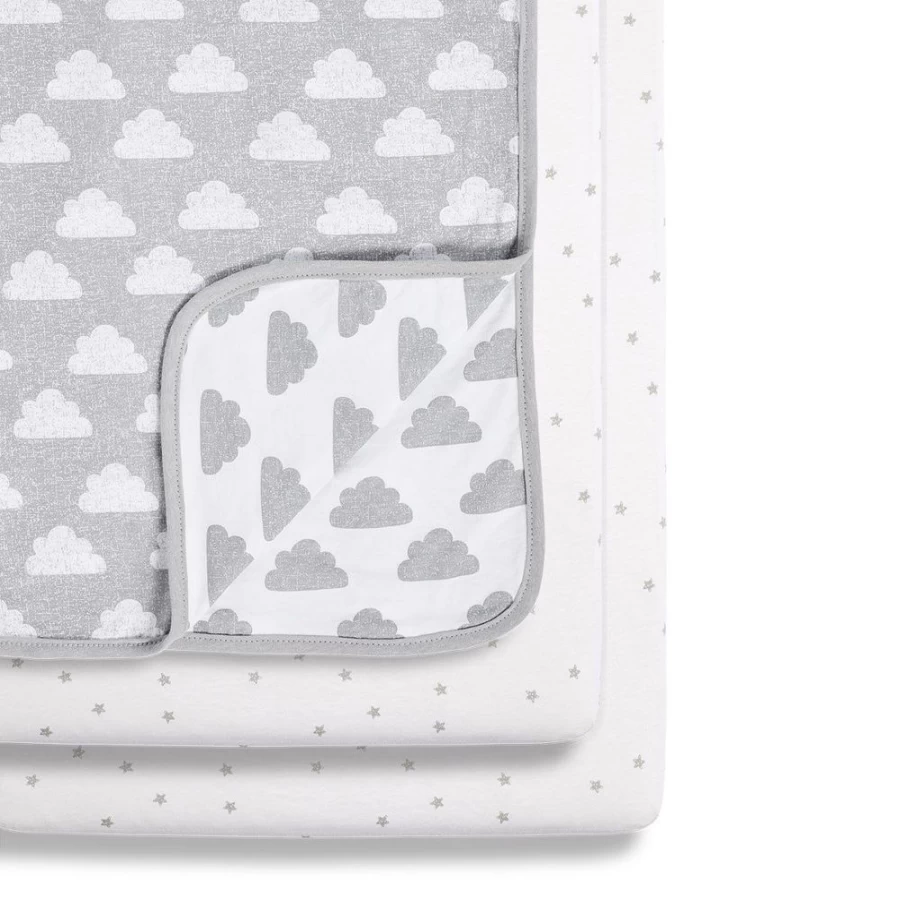 Snuz Cloud 3-Piece Crib Bedding Set for Nursery - Soft Baby Bed Set