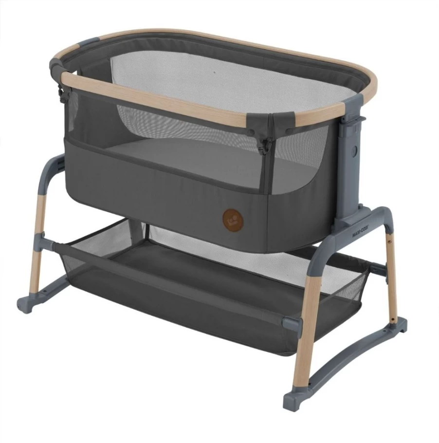 Maxi Cosi Iora Air Co-Sleeper Portable Bassinet - Graphite Design for Safe Baby Sleep