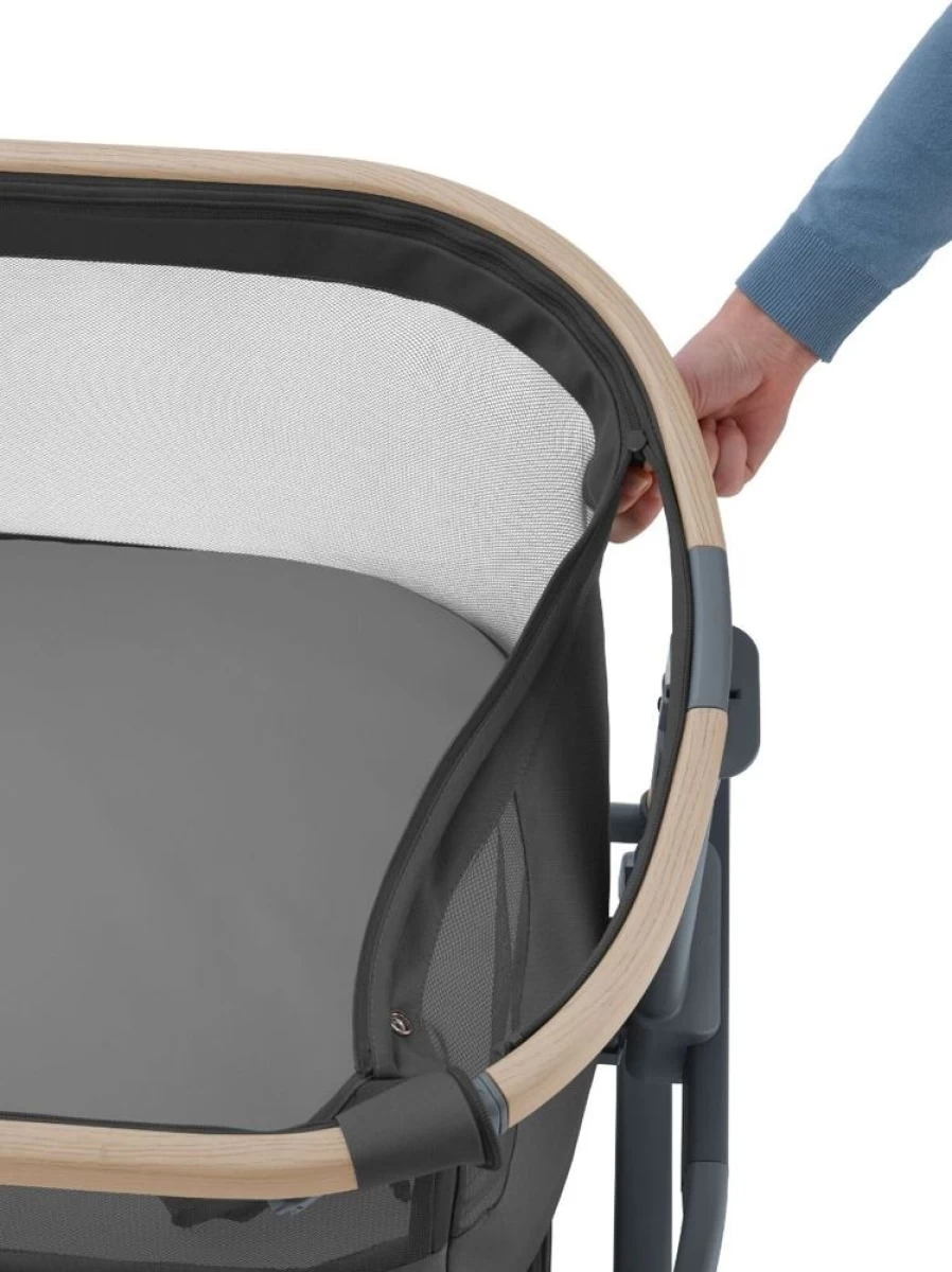 Maxi Cosi Iora Air Co-Sleeper Portable Bassinet - Graphite Design for Safe Baby Sleep