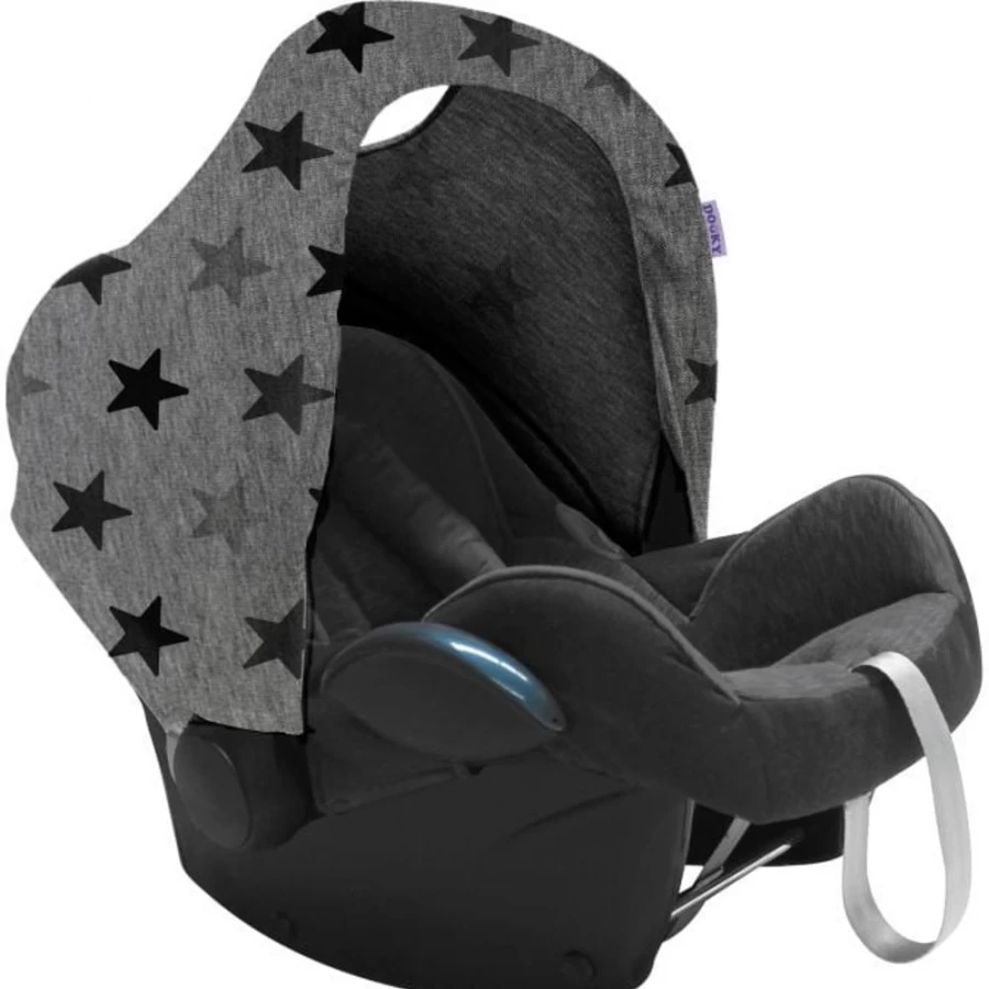 Dooky Grey Stars Car Seat Cover Hoodie - Premium Car Seat Protector