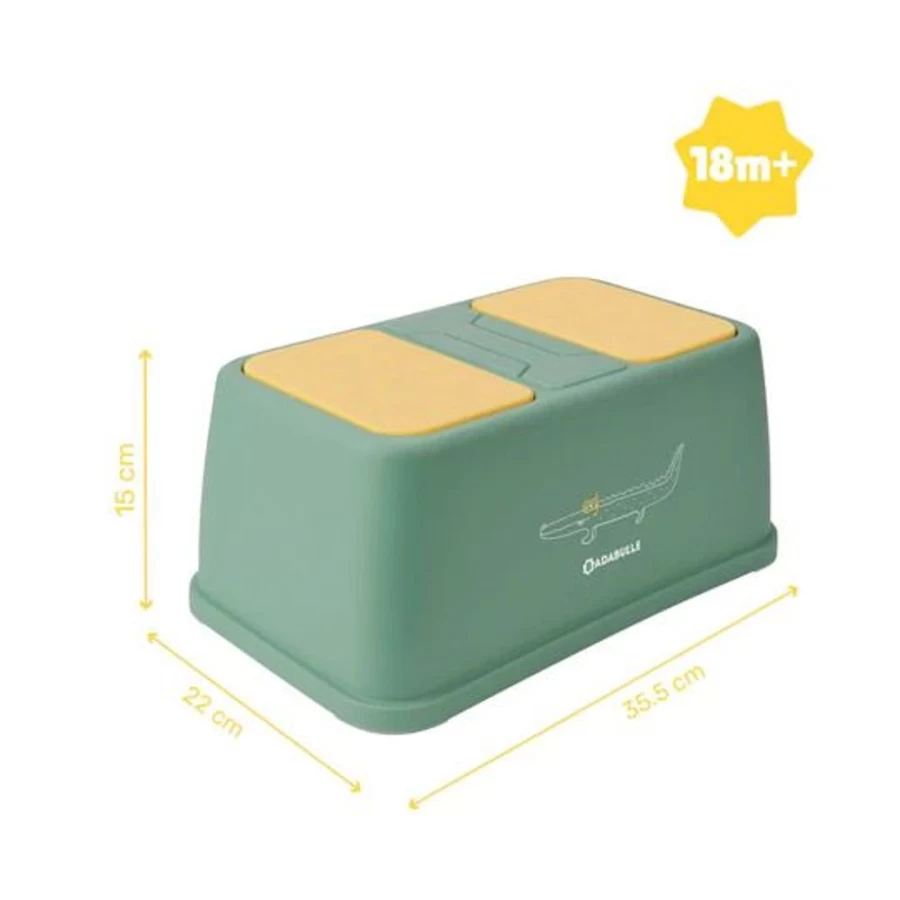 Badabulle Non-Slip Green Step Stool - Lightweight, Durable & Safe for Kids and Adults