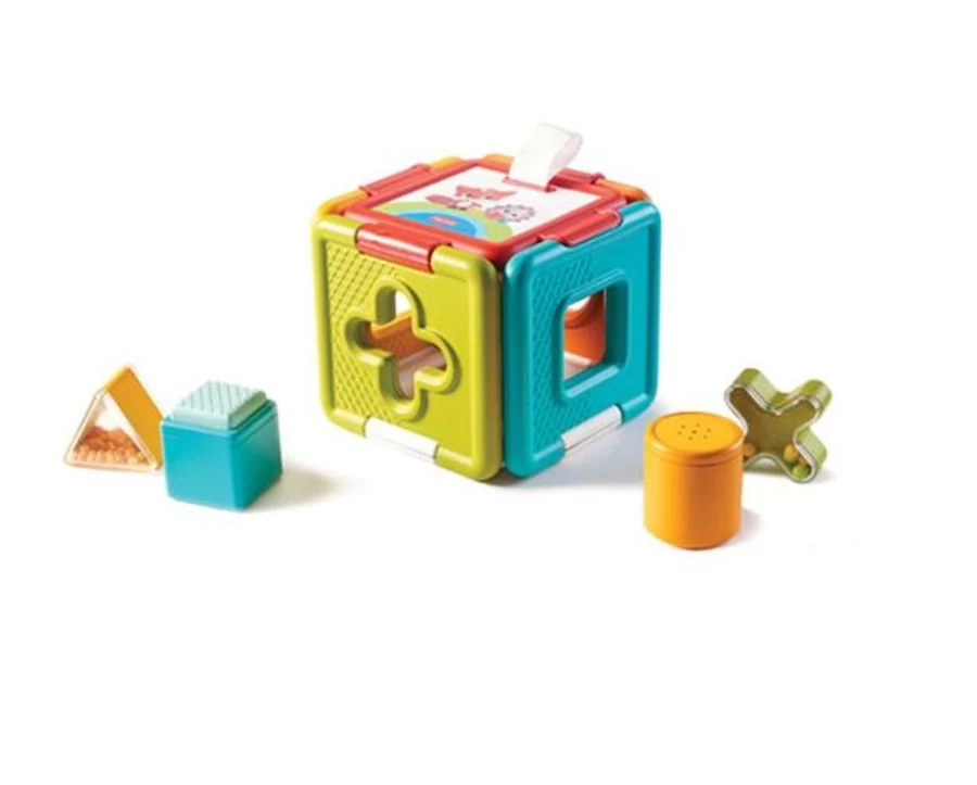 Tiny Love 2-in-1 Shape Sorter and Puzzle Toy for Toddlers – Educational Baby Activity Cube