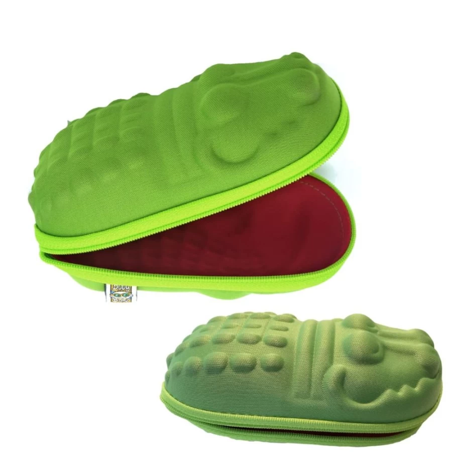 Baby Banz Green Croco Sunglasses Case for Kids - Durable Protective Eyewear Holder