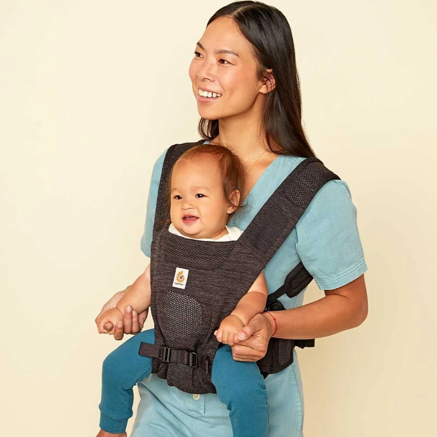 ERGObaby Aerloom Baby Carrier - Premium Ergonomic Design, Charcoal Black Limited Edition, Hands-Free Infant & Toddler Carrier for Comfortable Baby Wearing