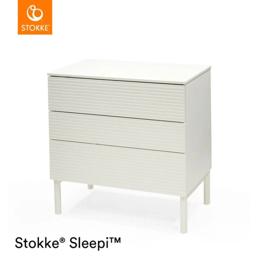 Stokke Sleepi White Dresser - Modern Nursery Furniture for Baby Room Organization