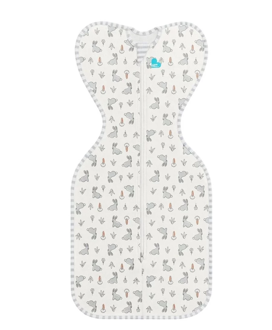 Cheeky Rascals Love To Swaddle Up Cotton 1.0 Tog Baby Swaddle Blanket - Small, Bunny Design