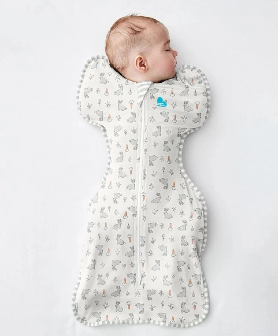 Cheeky Rascals Love To Swaddle Up Cotton 1.0 Tog Baby Swaddle Blanket - Small, Bunny Design