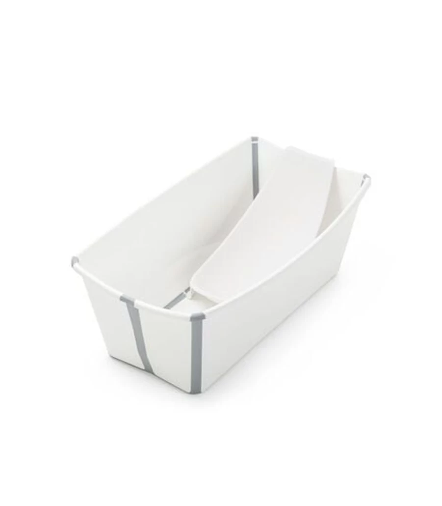Stokke Flexi Bath Bundle - Foldable Baby Bathtub in White for Nursery Essentials