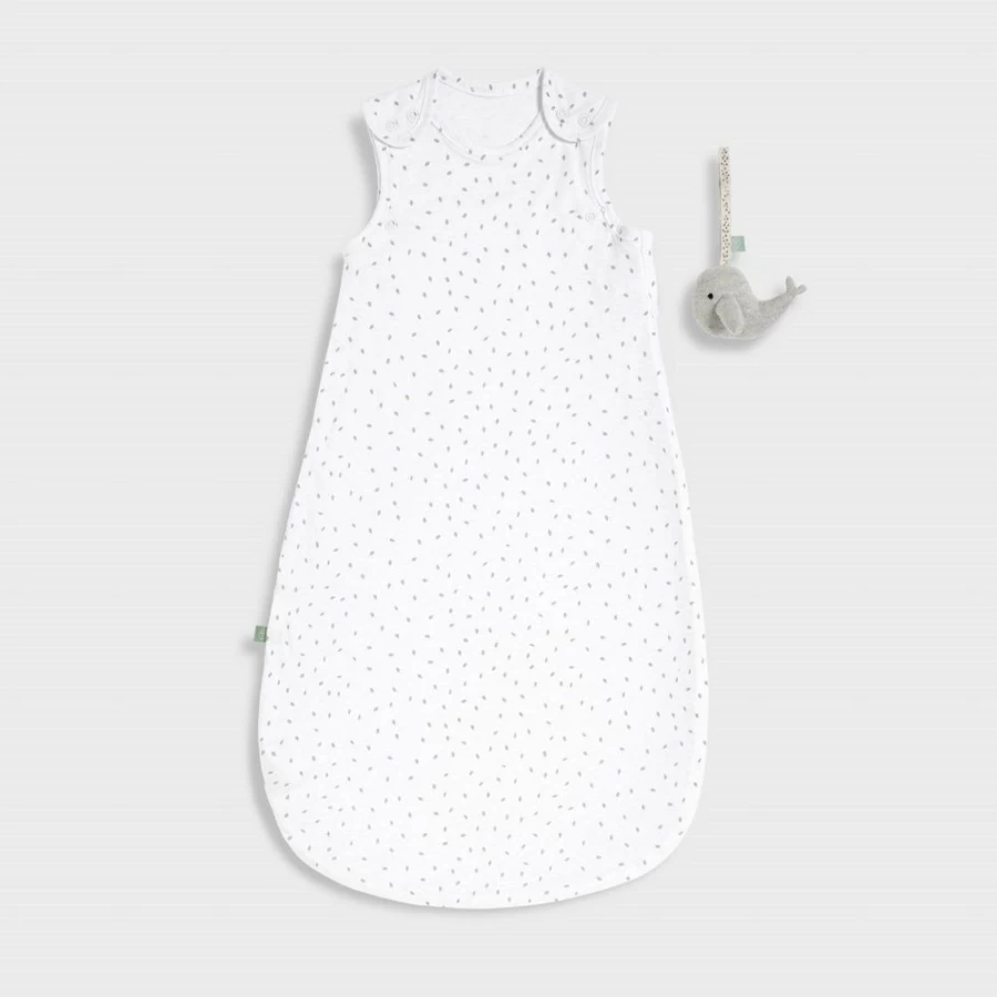 Little Green Sheep 1 Tog Sleep Bag for Babies 0-6 Months - White Rice Organic Cotton